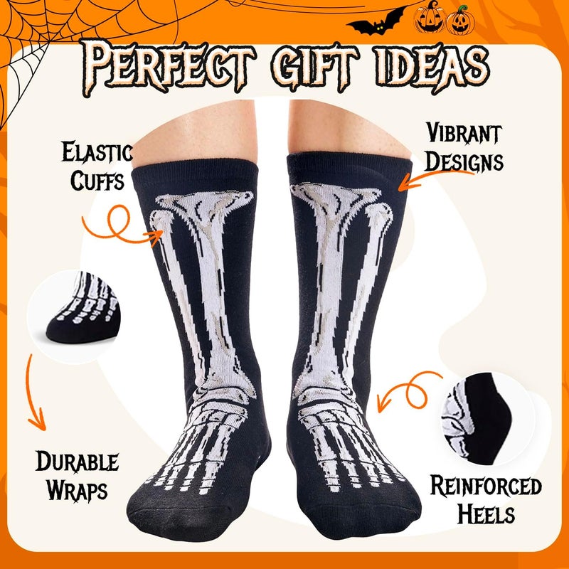Zmart Halloween Gifts for Kids - Halloween Socks for Boys Girls Teens Adults, Skeleton Socks - Image 2